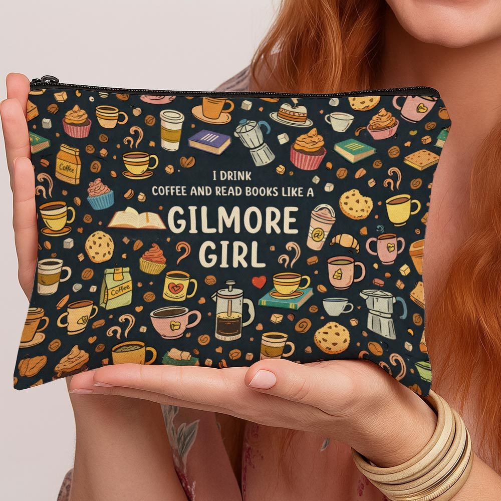 TEMU 1 pz Pochette vintage retr簷 con tipografia e una custodia da viaggio compatta per articoli da toeletta con chiusura a zip, con una citazione a