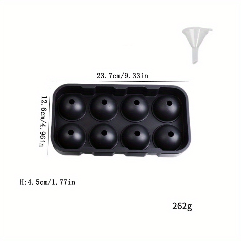 Image of Silicone Round Ice Cube Mold, Round Ice Cube Tray With Funnel, Suitable For Refrigerators, Easy-to-demold Round Ice Cube Tray, Suitable For Whiskey, Cocktails, And Bourbon