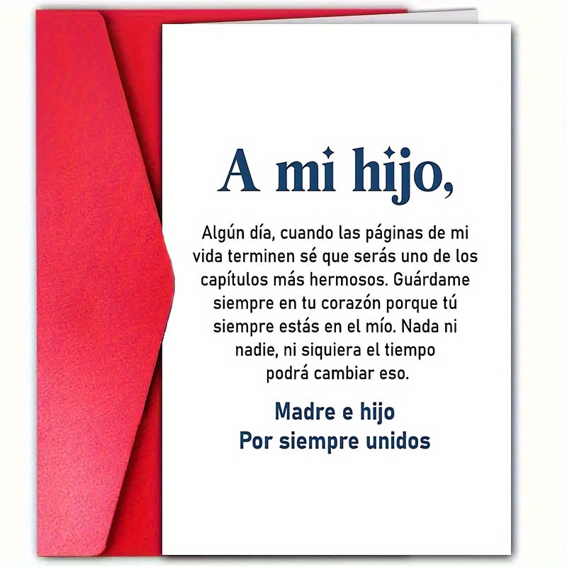 TEMU 1 tarjeta de para en español con sobre - Mensaje sincero "Para mi ", para y ocasiones especiales, 4.72 X 7.09 pulgadas, , manténme en tu para ,
