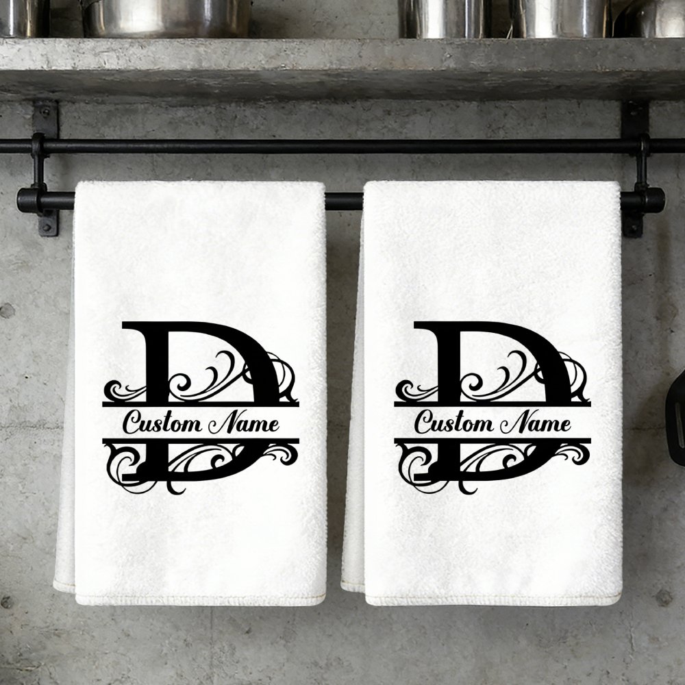 TEMU 2pcs Custom Kitchen Towel, Soft Absorbent Microfiber Dish Cloths For Cleaning, Decorative Housewarming/birthday Personalization Gifts For Mom, ,