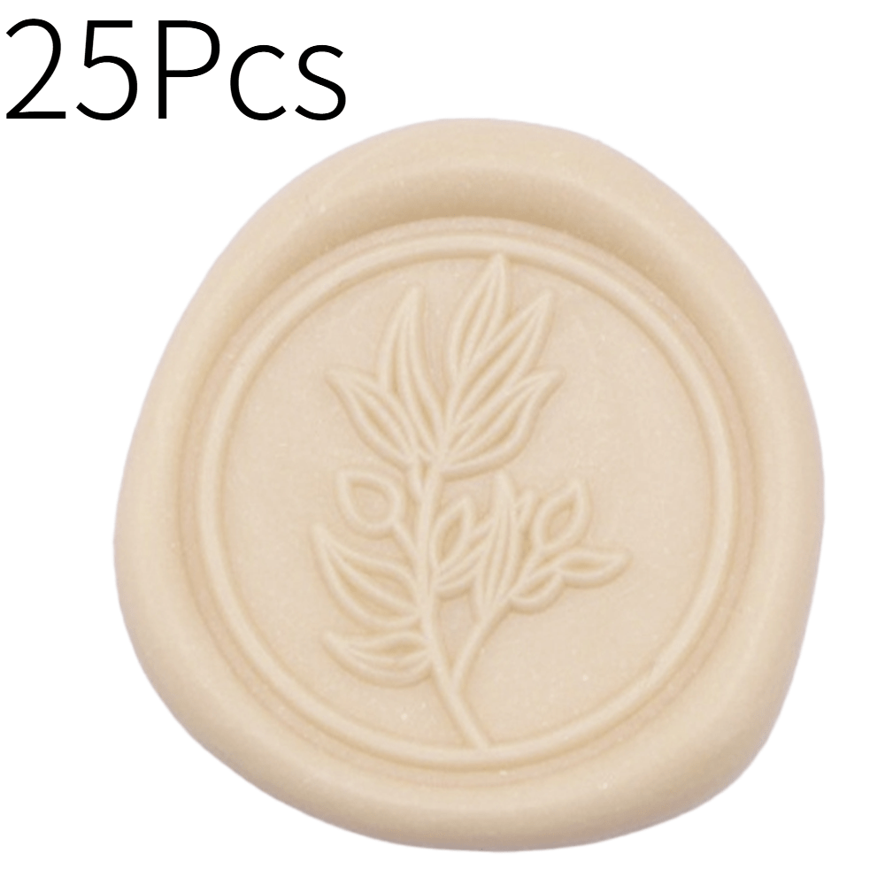 TEMU 25 autocollants de de cire auto-adhésifs, cachets d'enveloppe à motif de feuille d'eucalyptus, autocollants de de cire vintage de 30 mm pour