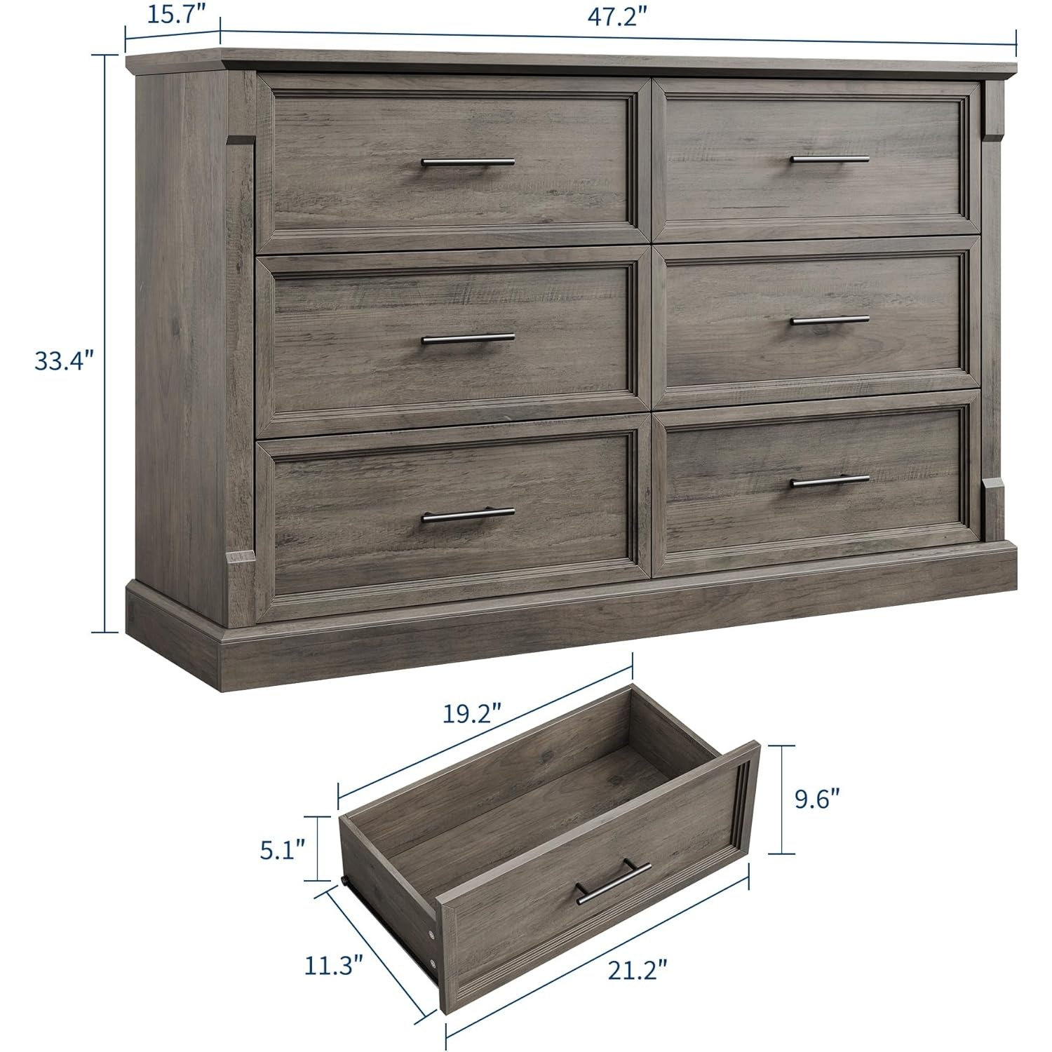 6 drawer dresser bedroom framhouse large chest drawers metal - Temu