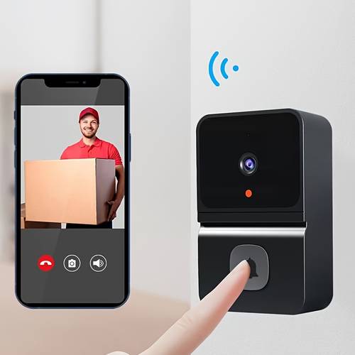smart wifi doorbell camera with 2 way audio hd night wide angle viewing usb rechargeable low power consumption motion detection real time recording