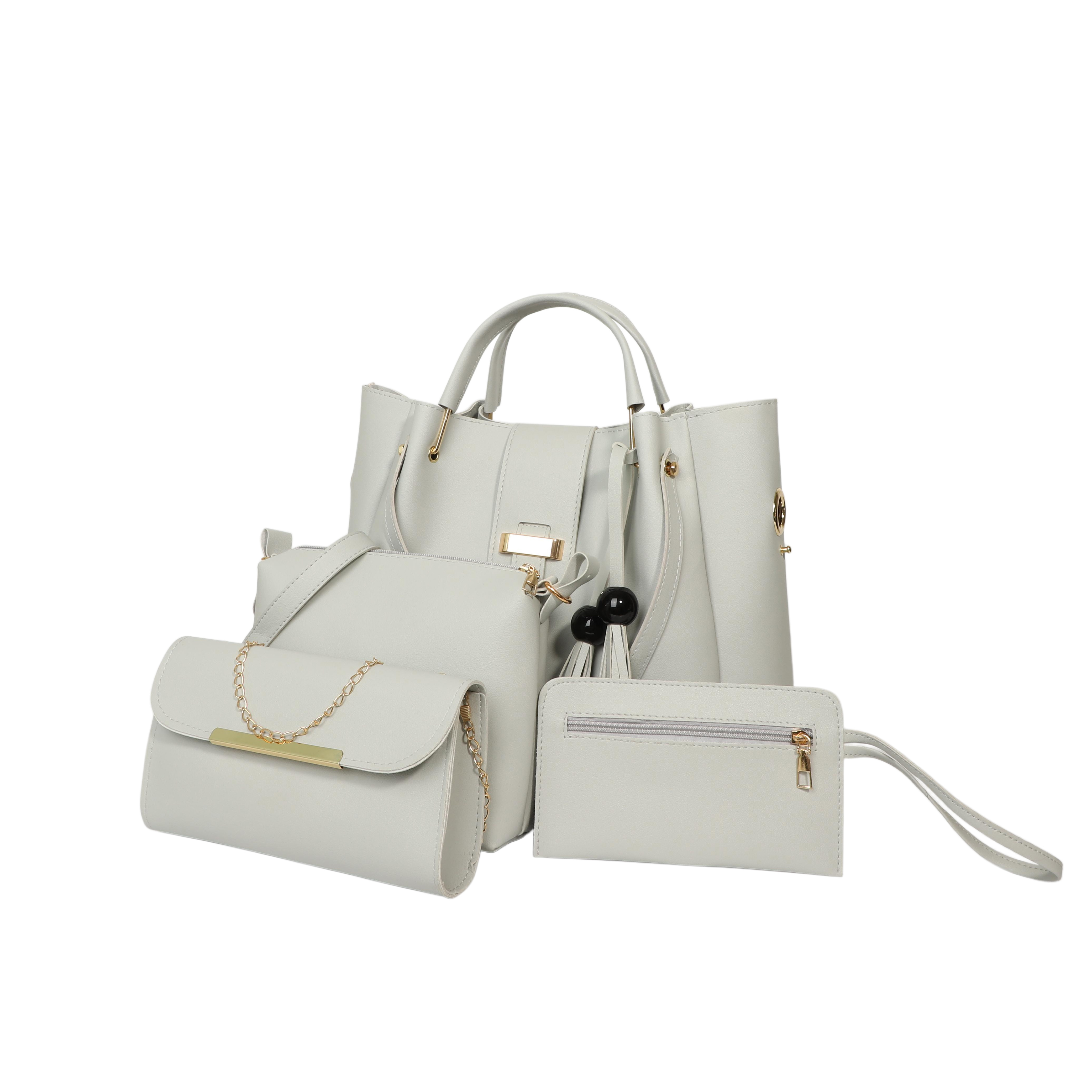 Image of 4pcs Large Capacity Pearl Tassel Tote Bag | Ladies' Fashionable And Versatile, Exquisite And Lightweight Handbag, Meeting The Needs Of Daily Commuting And Travel For Best Birthday Gifts
