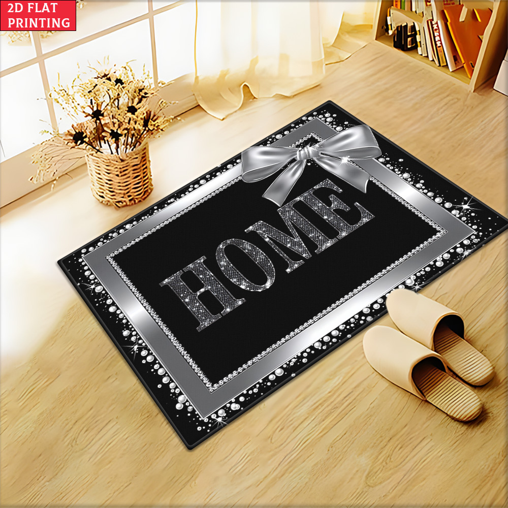 TEMU 2d Flat, 2d Flat 1pc 850gsm Velvet Bath Mat Home Art Hd Printed Kitchen Rugs, Non-slip Yoga Mats, Absorbent Machine Washable Rug For Bathroom,