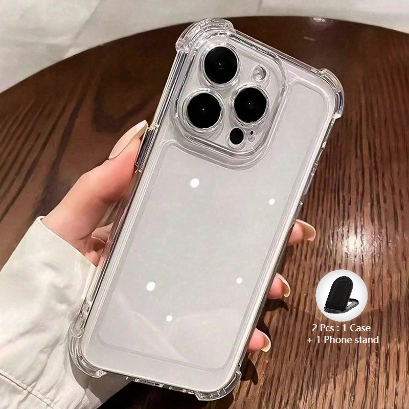 TEMU Coque de téléphone : Coque de luxe transparente antichoc 2026 pour iPhone 17 16 15 14 13 12 11 Pro / 7/ Plus X XR XS Max, , housse souple et