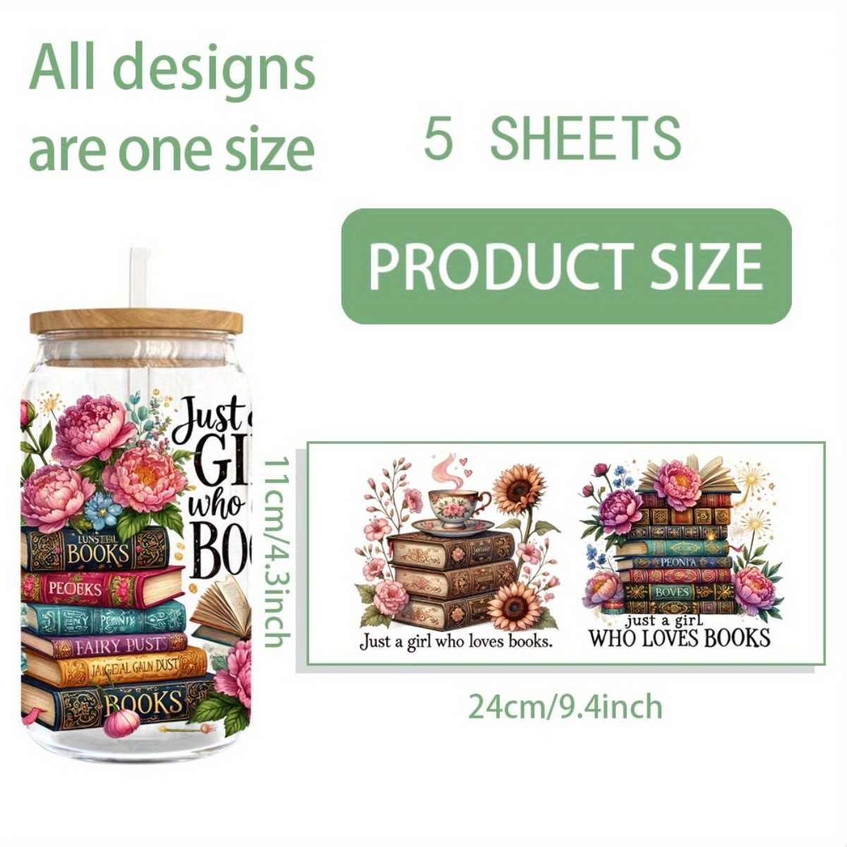 5pcs/set A Uv Dtf Cup Packaging Suitable For 16 Ounce Glass Jars - Colored Self-adhesive Transfer Paper Diy Crafts Laptops Notebooks Et