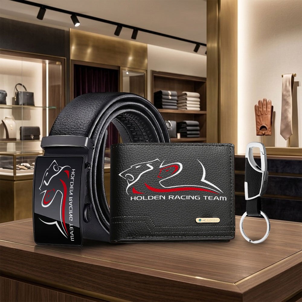 TEMU Men' 3pcs Set Design Business Men's Wallet, Belt And Key Chain Combination Set Suitable For Multi-occasions Business Wear Gift For Father