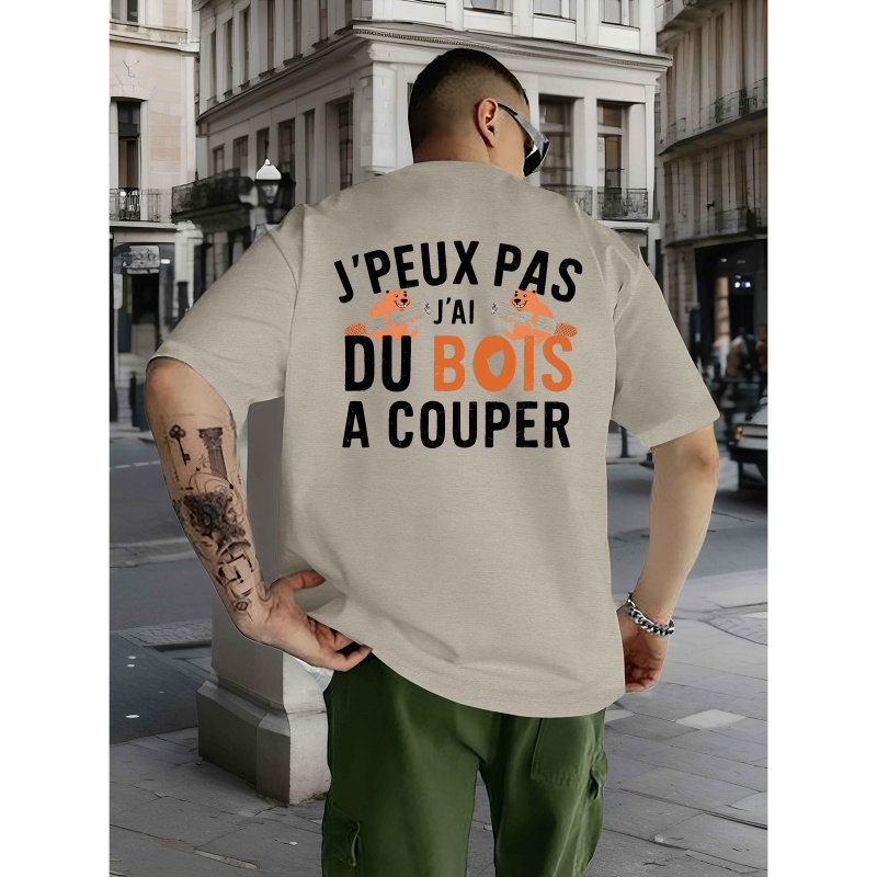 

T-Shirt Décontracté pour Homme à Manches Courtes avec Imprimé Unique 'Je Ne Pas Couper ' - Polyester Respirant, Col Rond, pour l'Été