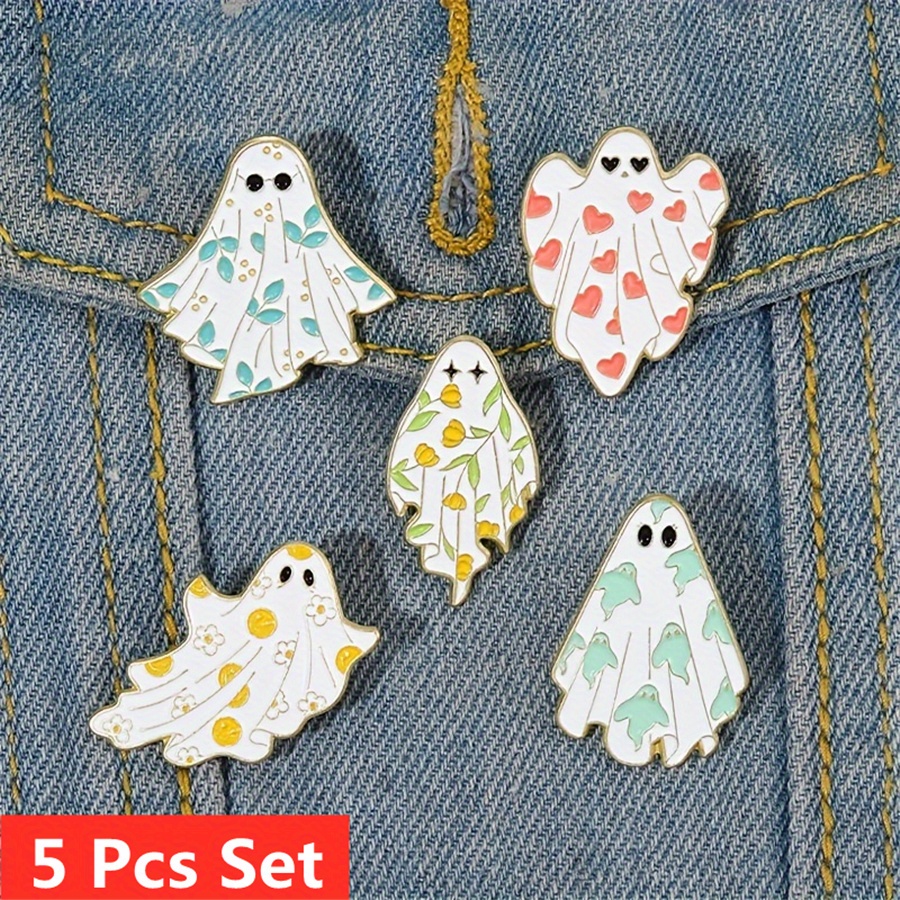 TEMU Set Of 5 Adorable Enamel Pins Featuring Halloween - Cute Brooches For , Backpacks, And Fun Jewelry Gifts