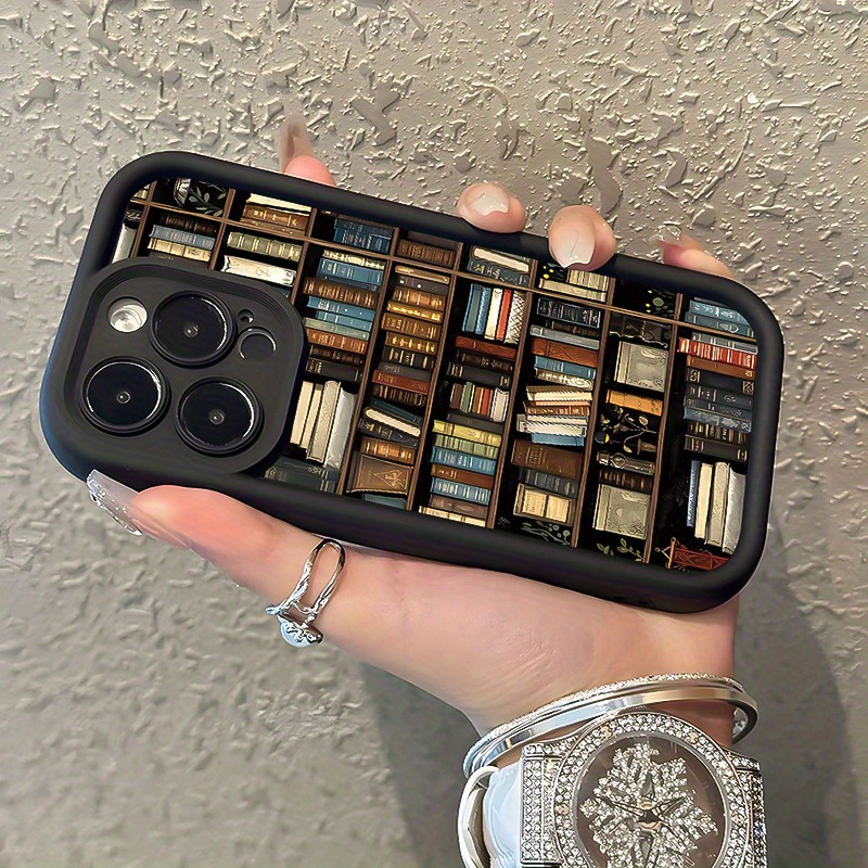 phone case vintage creative bookshelf proof phone - Temu