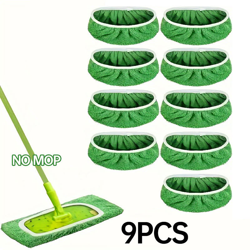 TEMU 9pcs Strong Mop Pad Replacement Pads, Microfiber Mop Pads, For Floor Cleaning, Effective Deep Cleaning, Suitable For Cleaning Dirt, Dust, Hair,