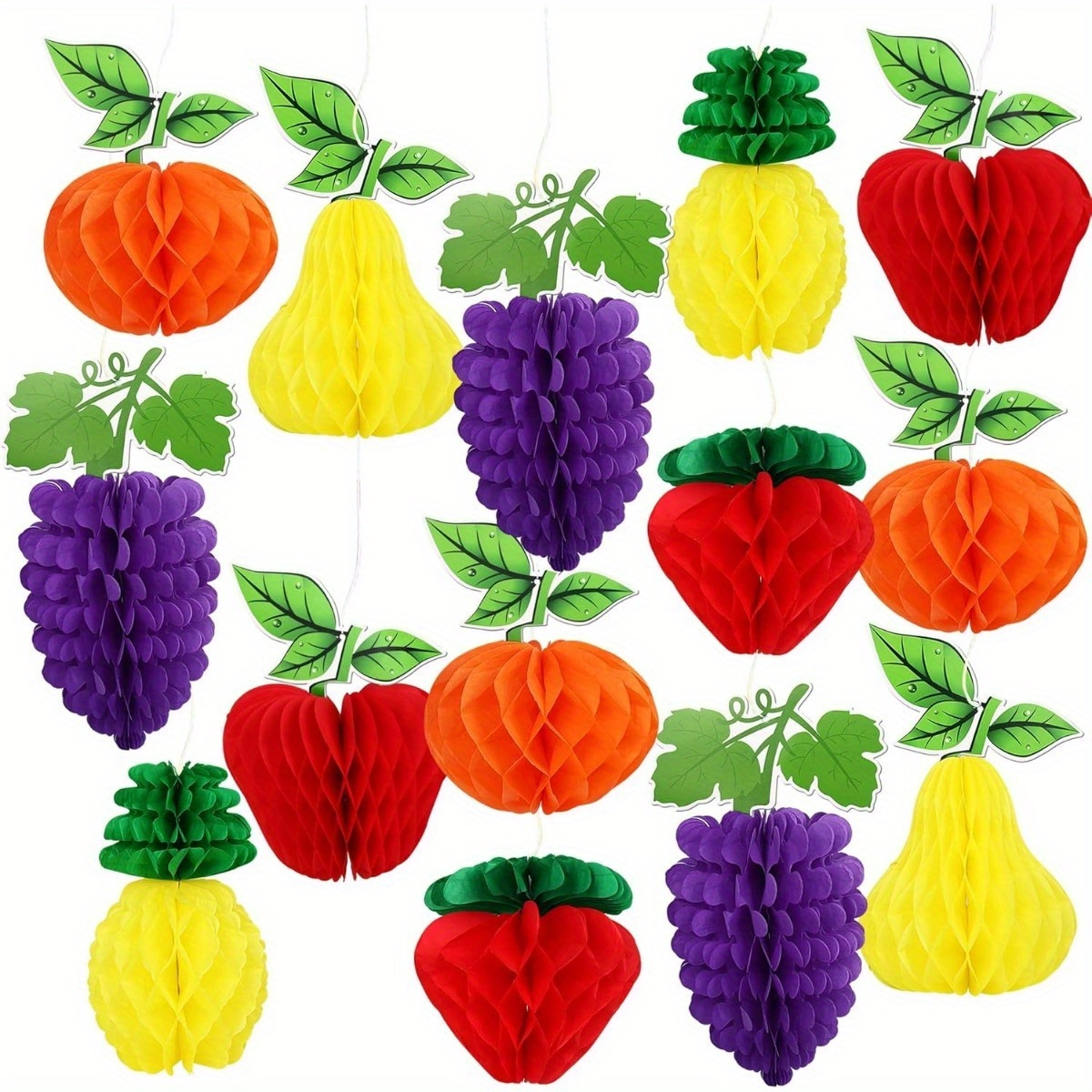 12pcs fruits honeycomb hanging centerpiece decoration honeycomb centerpieces party decor ideal for summer beach tropical party birthday parties wedding anniversaries party decor