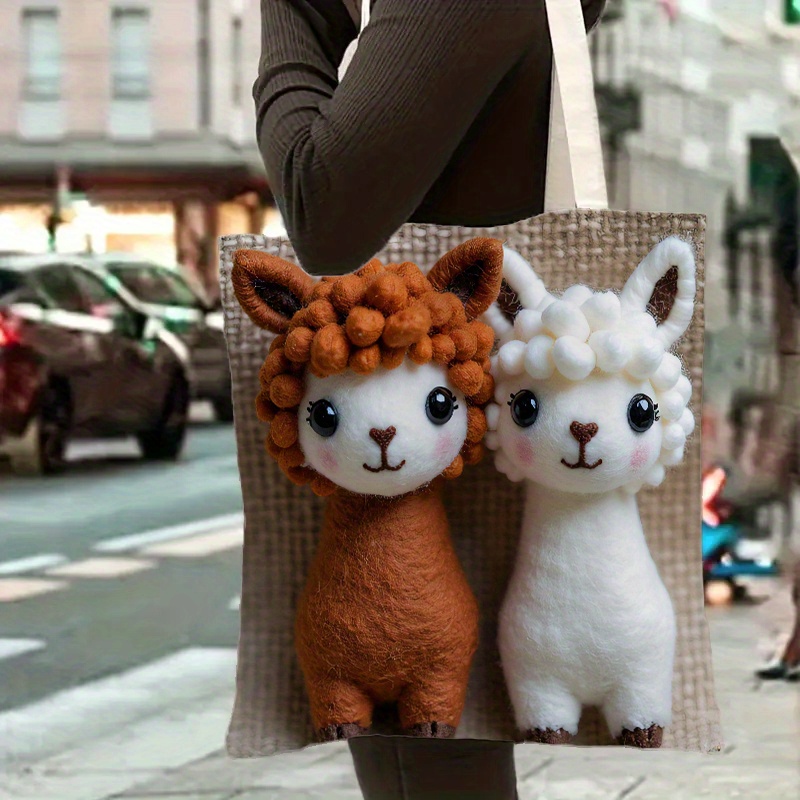 cute alpaca plush toy soft stuffed animal printed pattern Temu