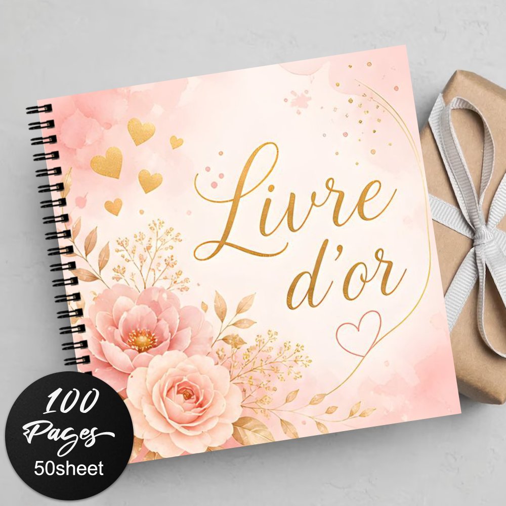 TEMU 'or 1 pièce pour et enterrements de vie de fille | 'or à motif floral avec cœurs roses et dorés pour enregistrer les événements (, enterrements