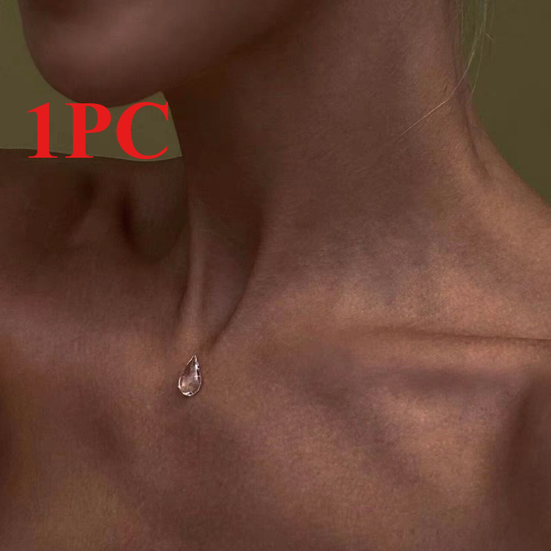 A Single Piece Of Ice Collarbone Jewelry: Perfect For Work And Casual , An For Thanksgiving Presents, Featuring A Delicate Fish Chain And A Stylish Design, Lightweight Yet Sturdy, .