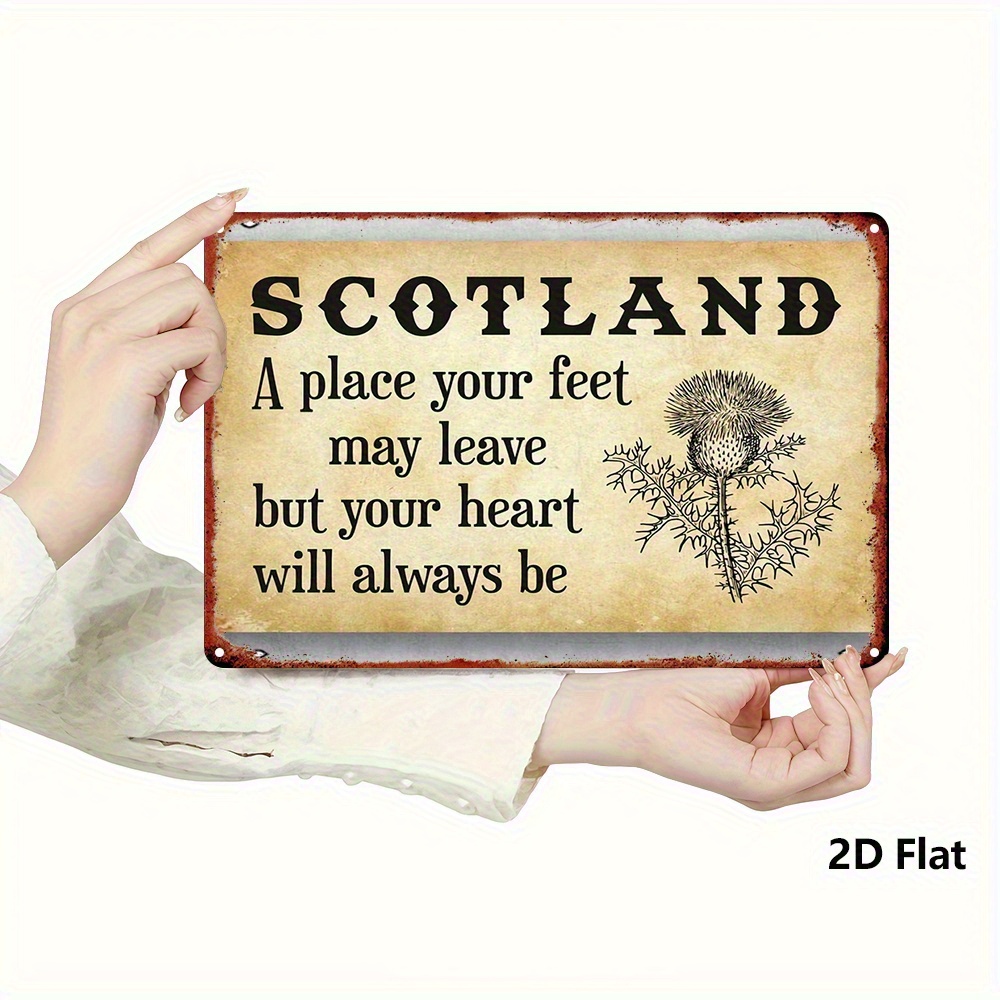 TEMU 2d Flat, 2d Flat 1pc Vintage Scotland Themed Aluminum Wall Art Sign Rustic Aluminum 8x12 Inch (20x30cm) Wall Mounted Decor For Bathroom For Man