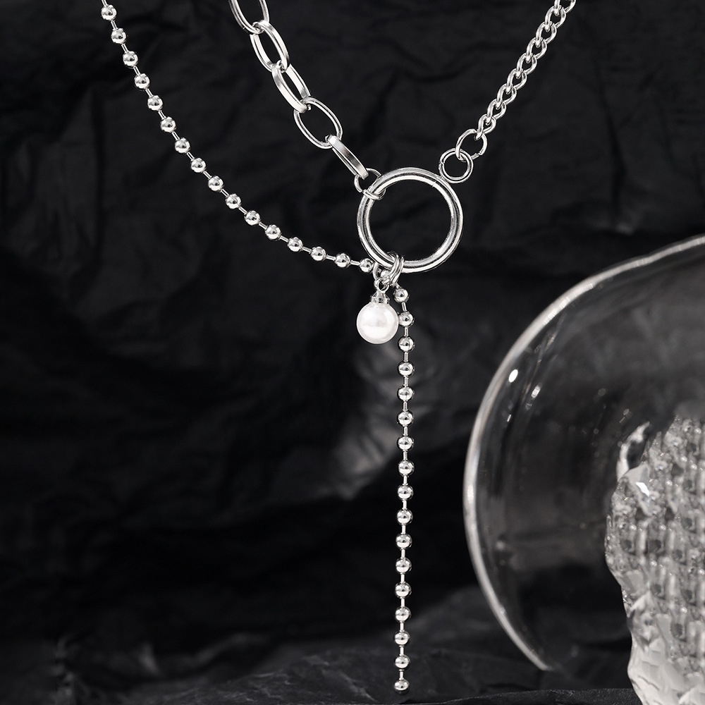 Women's Adjustable Y-Shaped Stainless Steel Chain Tassel Necklace