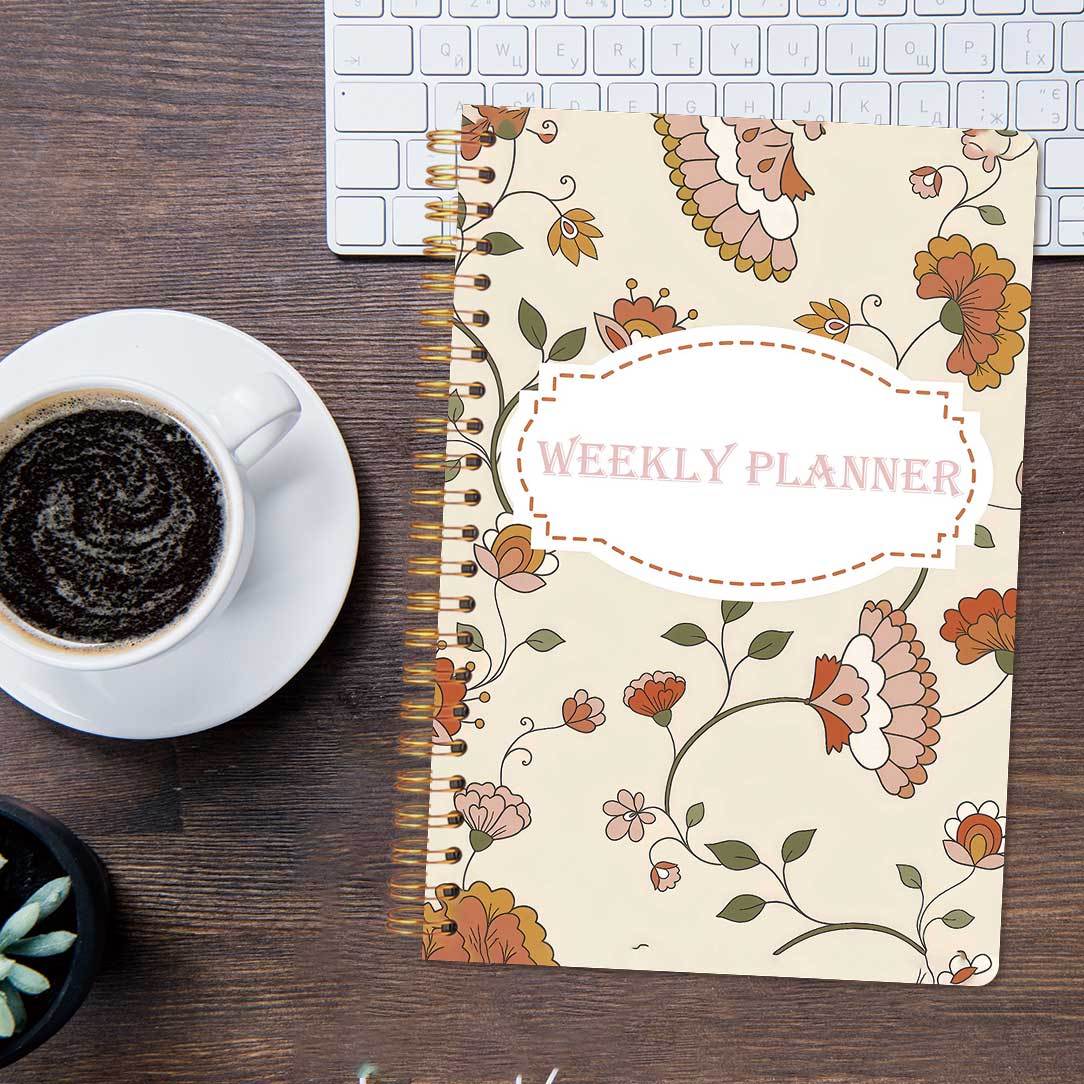 1 weekly planner notebook a5 size 5 5 x8 3 53 sheets 106