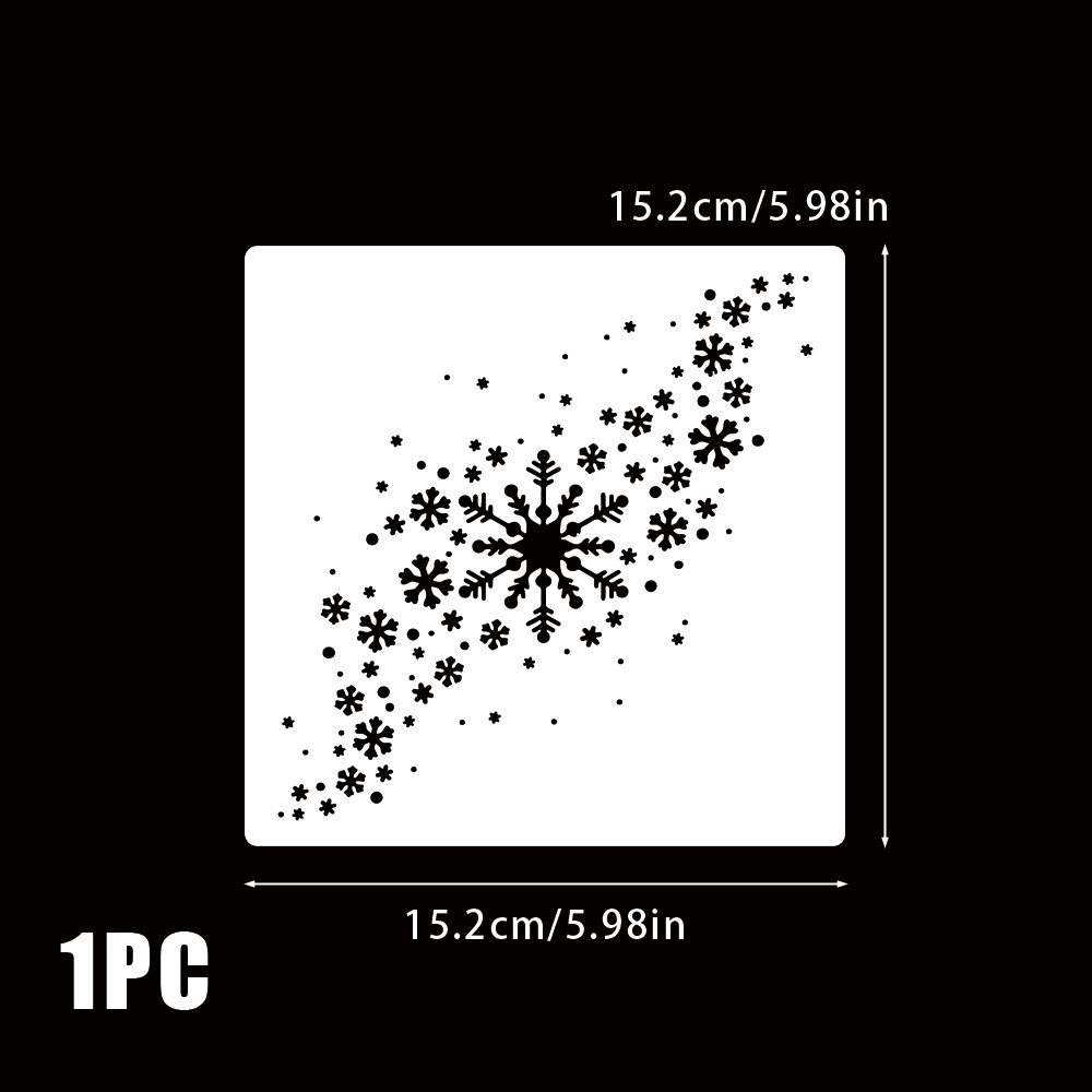 TEMU Tim Hooltz 1pc Romantic Snowflake Galaxy Background Plastic Stencils, Suitable For Reuse And Washing, Perfect For Art Projects, Scrapbooking,