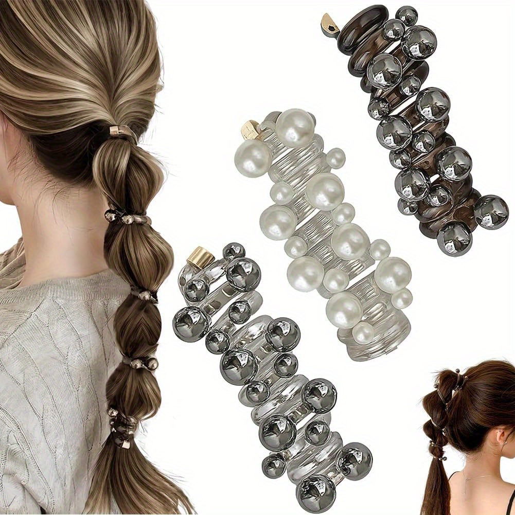 Image of 3pcs Telephone Wire Twisted Hair Rope Sweet Style High Ponytail Century French Winding Artifact Fashionable Exquisite High-end Versatile Hair Additions