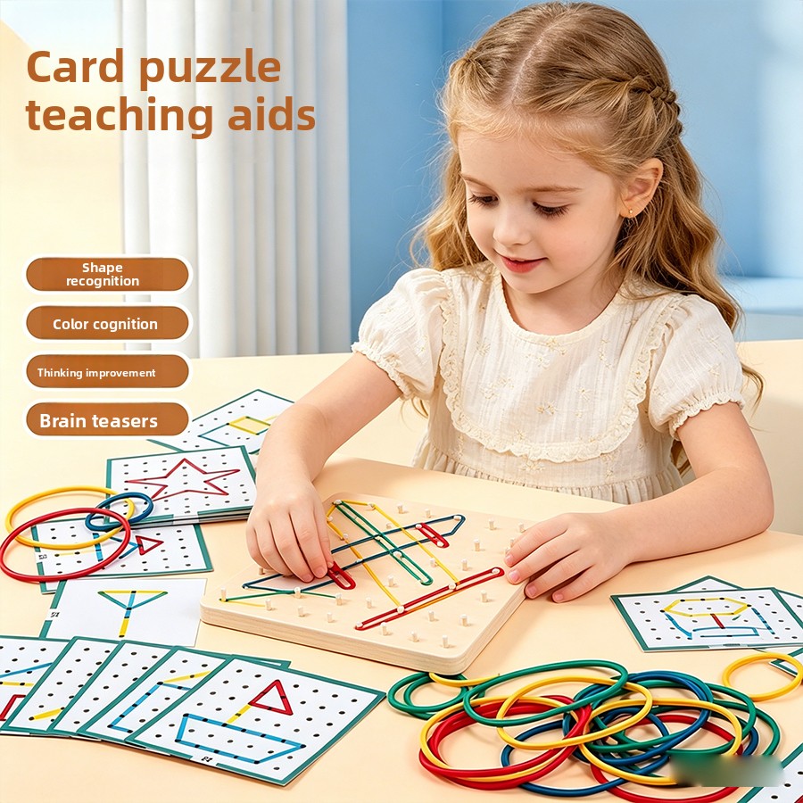 Geometric Creative Assembly Pegboard Puzzle Set