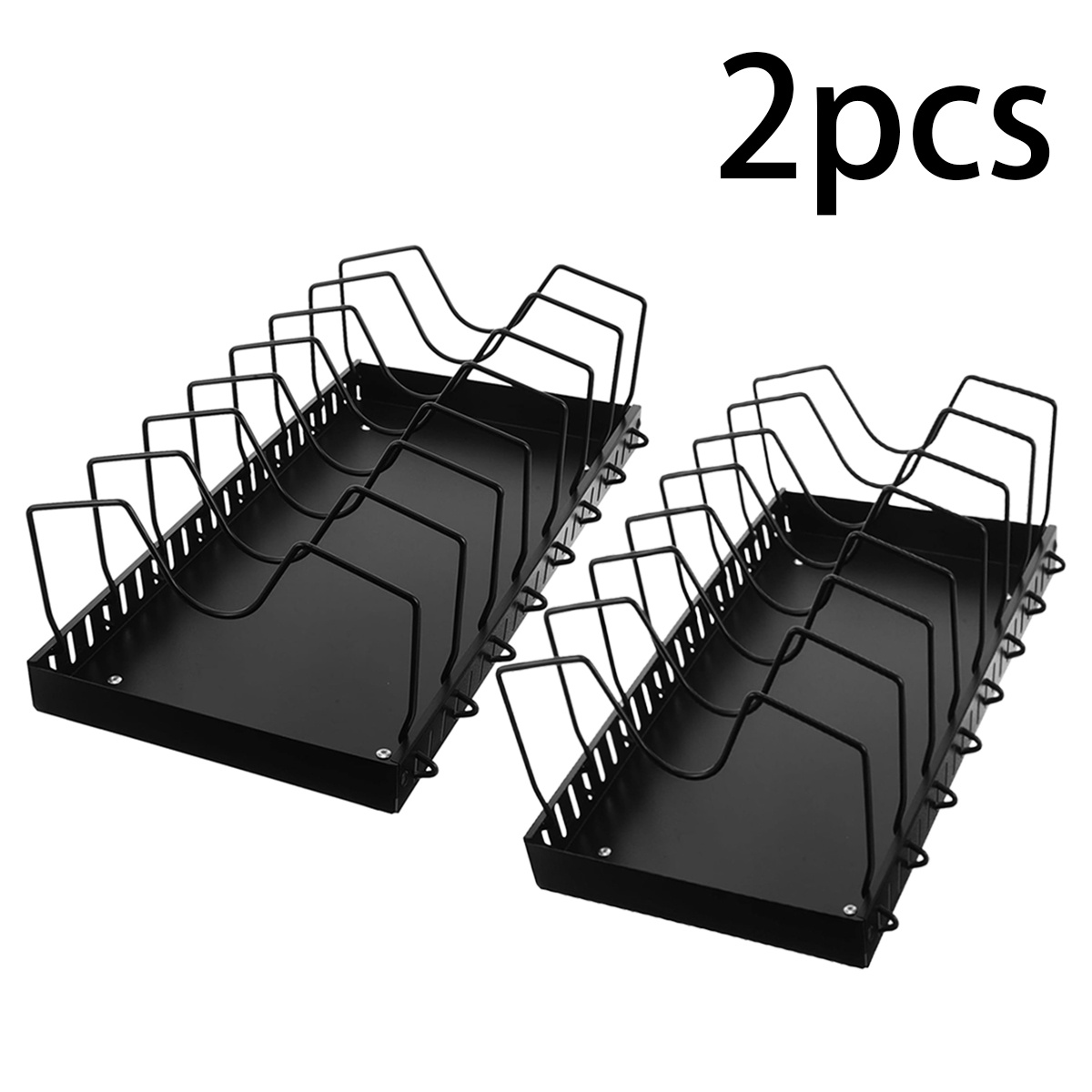 E-shop 2er-Set Ausziehbarer Deckelhalter, Pfannenorganizer für Küchenschrank, Deckelhalter mit verstellbarem Fach für Kochen Backen