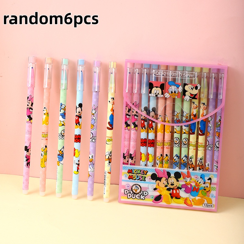 E-shop Autorisiert) 6/12 Stück Disney Gelstifte, Mouse, Niedliche Cartoon Stifte, Minnie Mouse Büro- und Lernstifte, Duck Plan Stifte, Geschmeidiges