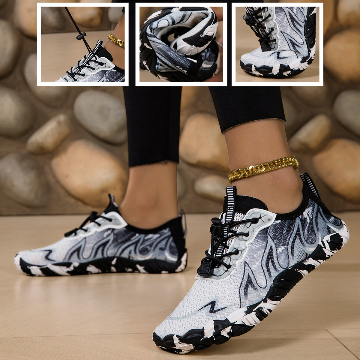 TEMU Women's Quick-drying Water Shoes - Non-slip, Lightweight And Breathable Barefoot Shoes, Fitness Yoga Shoes, Multi-functional Training Shoes With