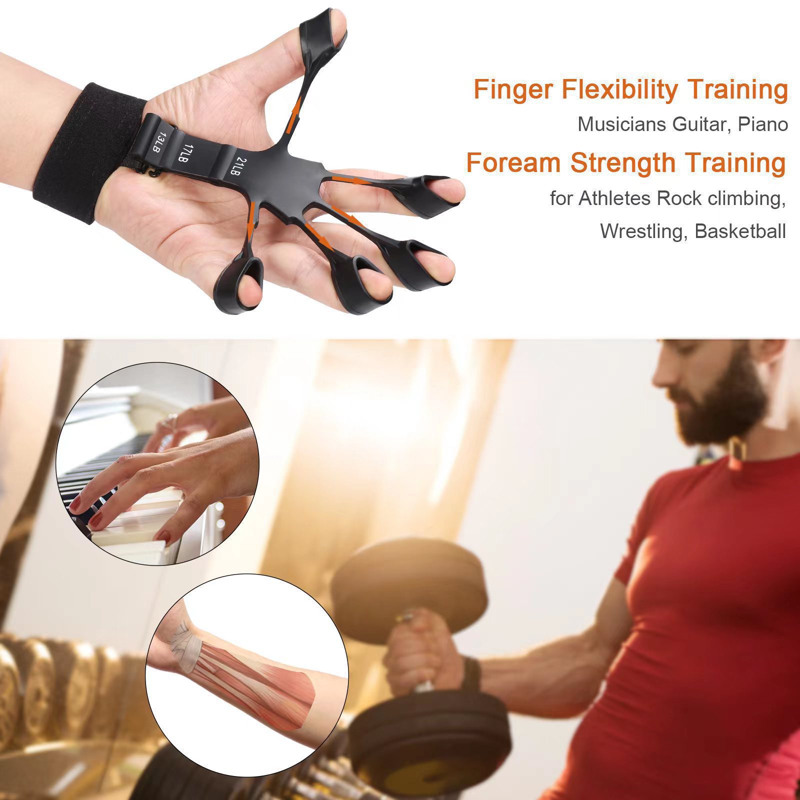 2pcs Adjustable Resistance Finger Trainer Set for Hand Training