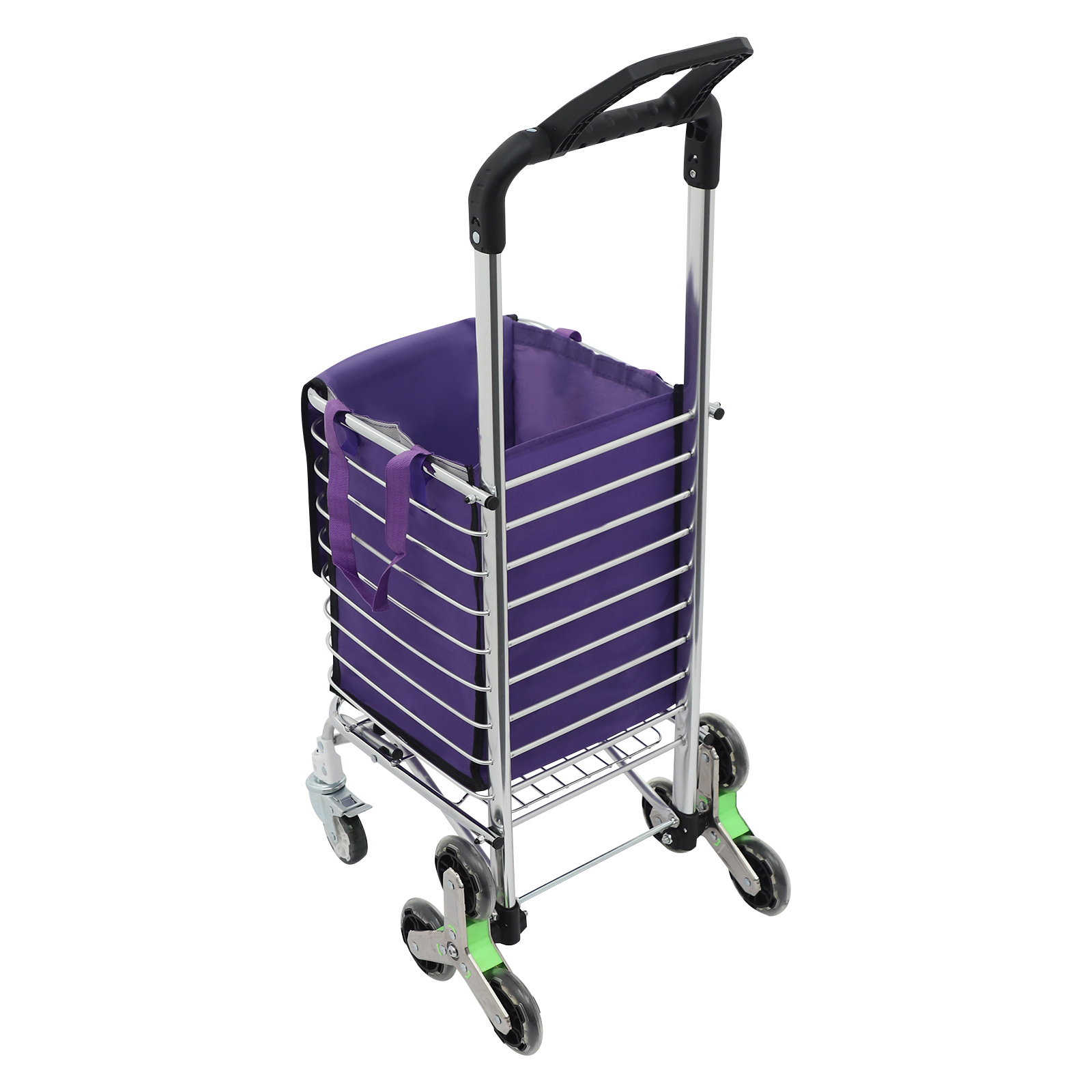 1 chariot de courses pliable à 8 roues, sac de courses et sangle pour femmes au foyer, étudiants et employés de bureau