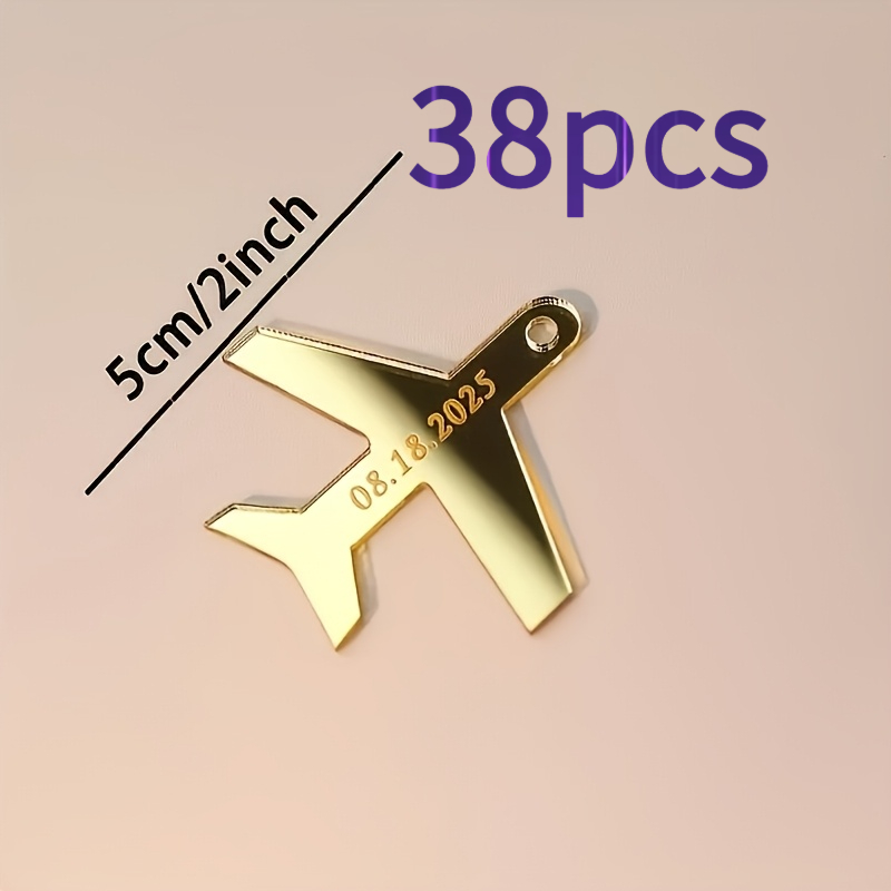TEMU Ciondoli a forma di aereo personalizzati, adatti per di nozze in acrilico con destinazione e decorazioni per feste, regali e souvenir ideali |
