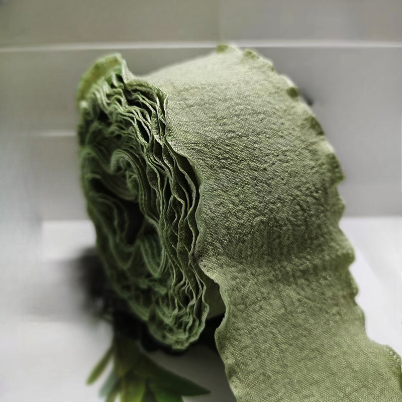 Image of Material Bowknot Ribbon 4cm Bubble Wrinkle Ribbon Flower Bouquet Packaging Ribbon Gift Box Christmas, Halloween