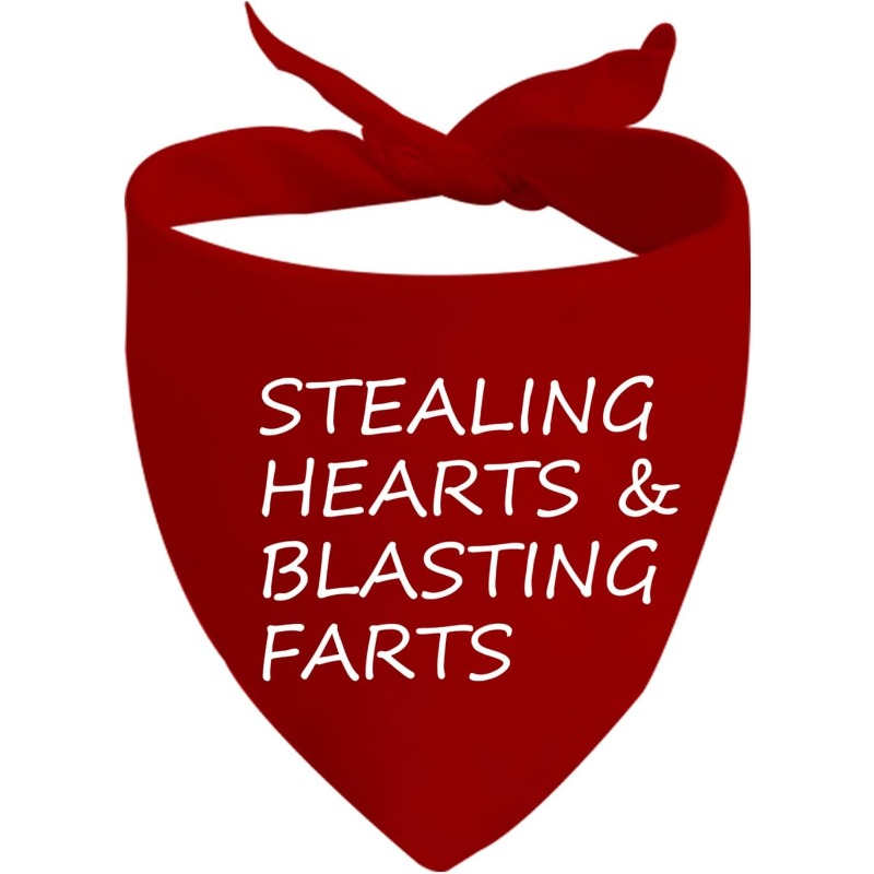 TEMU 1pc 24.8&times;11 Inch / Be / Stealing Hearts Dog Bandana (hearts & Blasting D)