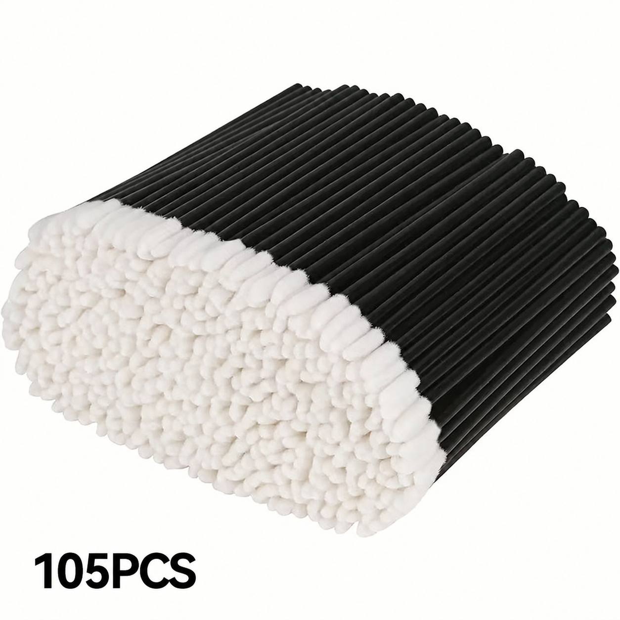 Image of 105pcs Lip Brushes, Professional Makeup Brushes With Black Handles And White Bristles, Lipstick& Lip Gloss Applicator Tools For Makeup