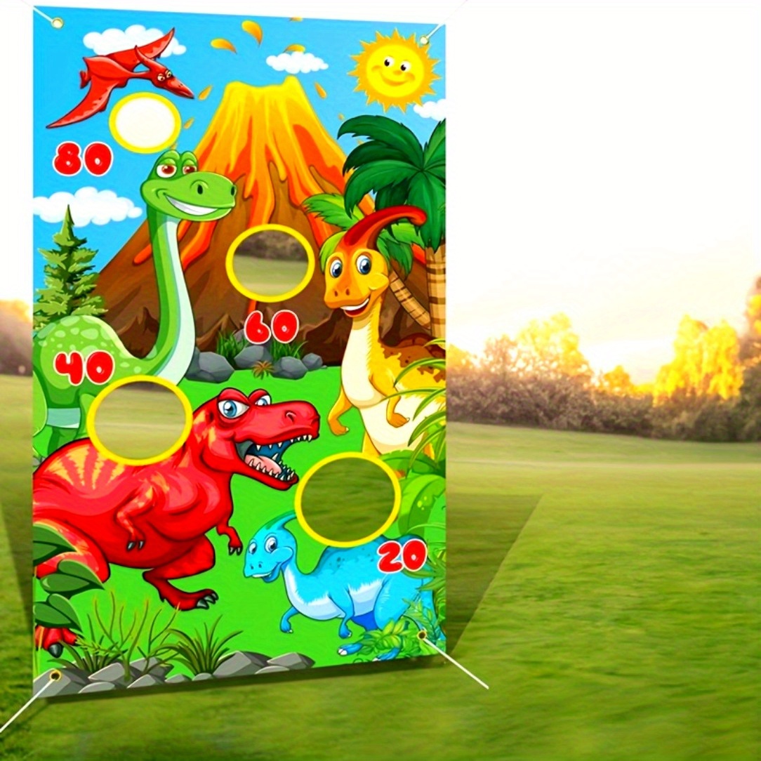 

Dinosaur Toss Game Banner - 30x53 Inch Polyester Throw Game For Indoor & Outdoor Birthday Parties, Non-electric, No Prop Money, Featherless - Realistic Dinosaur Party Decoration Supplies