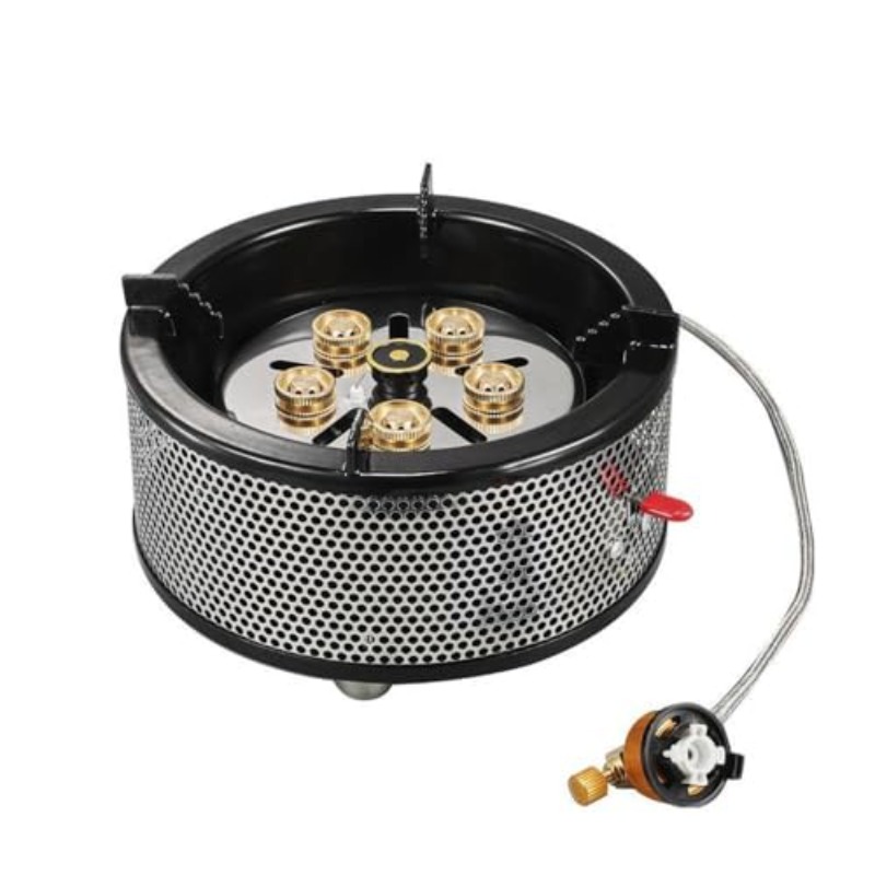 portable 6 propane camping stove heavy duty outdoor gas with windproof carry bag wind resistant operation no spirit required for cookouts boiling frying Product details 6