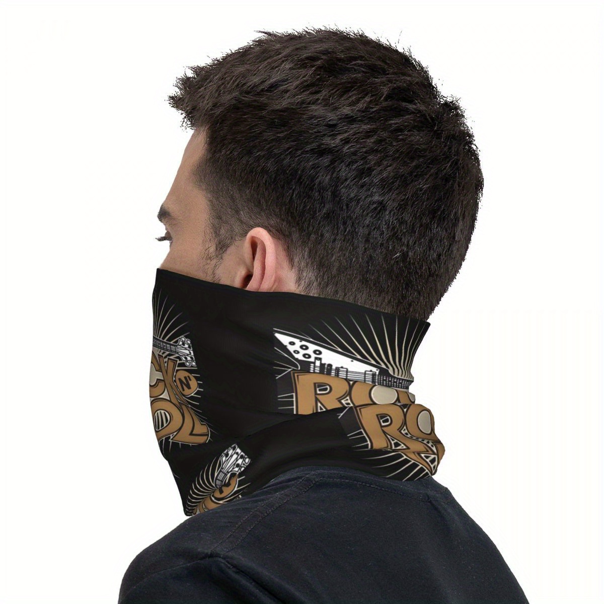 Rock N' Roll Bandana *'S Novelty Scarf, Knitted Polyester with Spandex,  Fashionable Music Themed Headwear Accessory