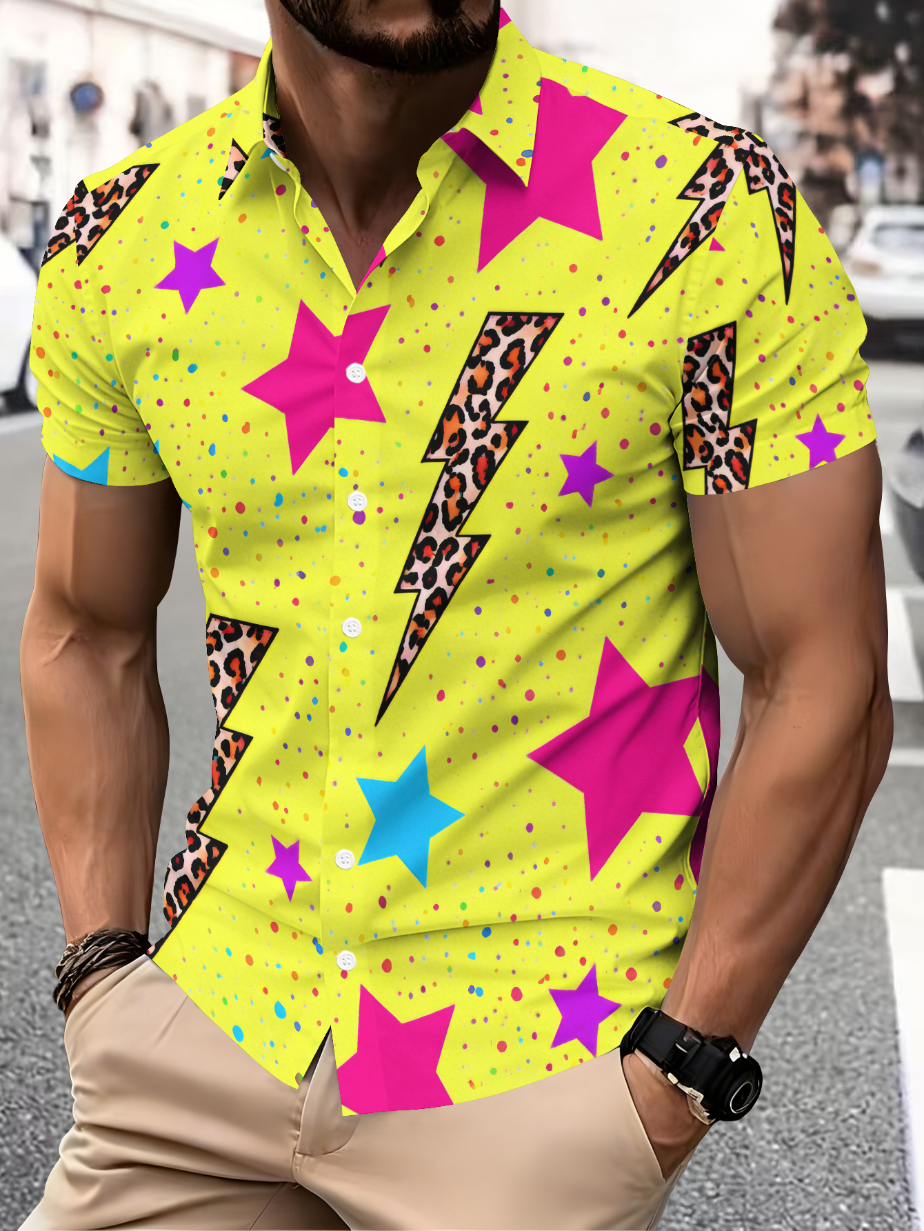 mens neon clothes sold on Temu Australia