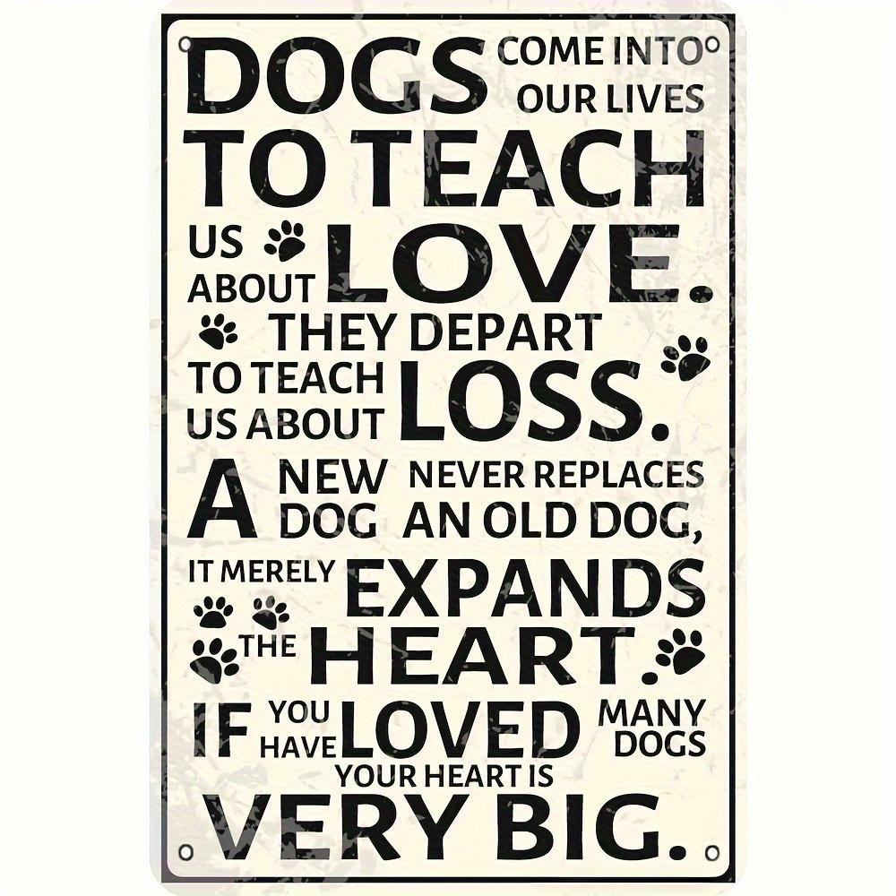TEMU Dog Quotes Wooden Decorative Sign - "dogs Teach Us Love" - Rustic Wall Decor With , Farmhouse Decor For Garden, Yard, Home, Garage, Christmas