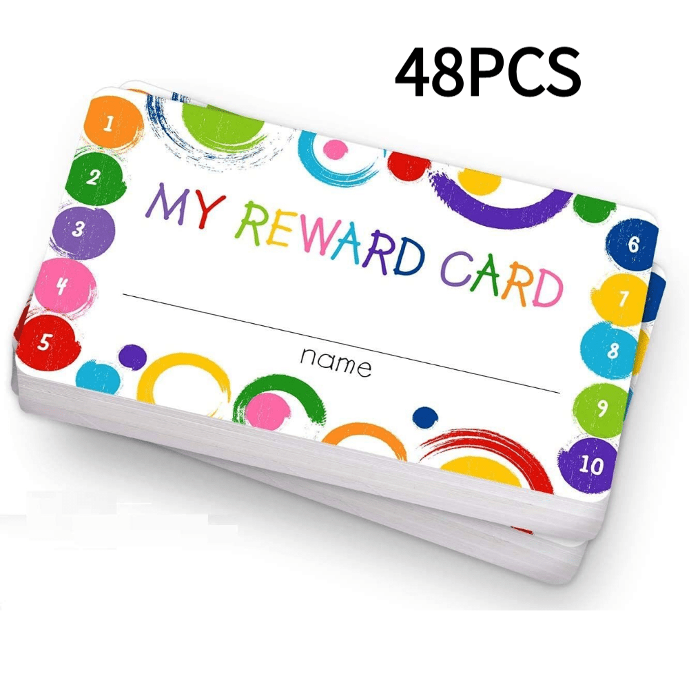 TEMU 48 Reward Cards - Suitable For Classroom, Home Behavior Incentives, And Business Loyalty Programs Office Cardstock, Colorful Reward Tracking ,