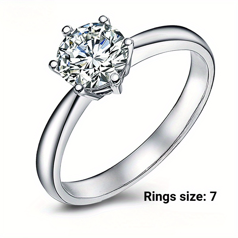 Classic 6 Claws Silvery Plated Necklace, Earrings & Ring Set