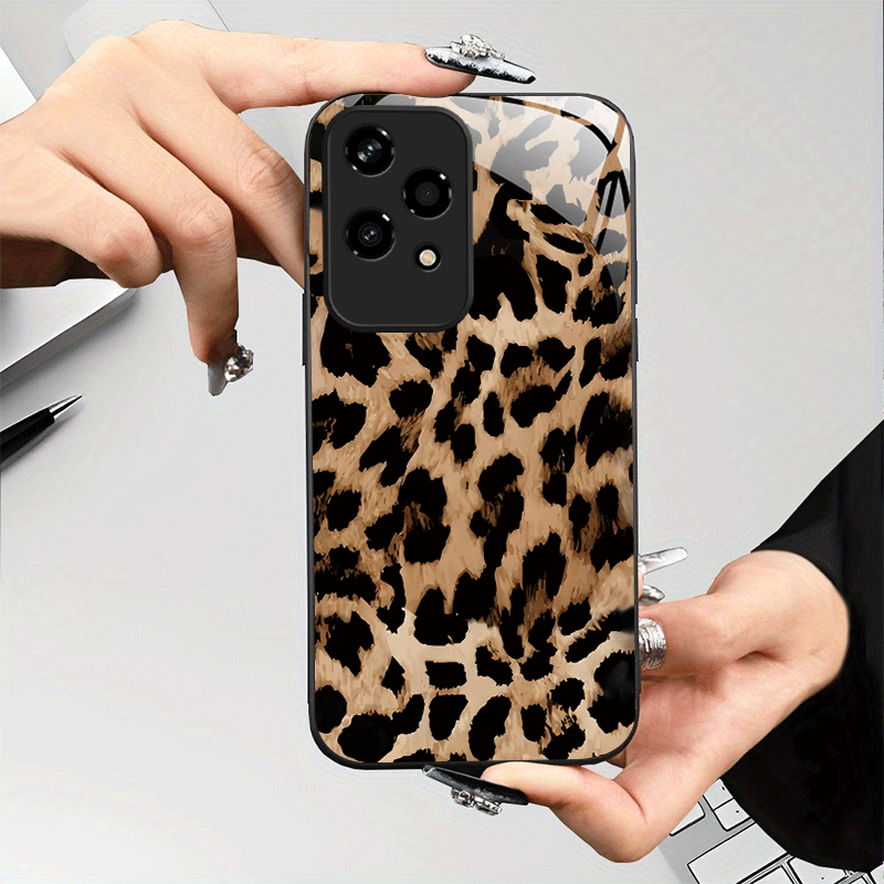 TEMU Phone Case - Of Leopard Print Texture Phone Case Made Of High-end Tempered Glass, Suitable 300 Ultra/90/90 Lite/90 Gt 5g/90 Pro/90