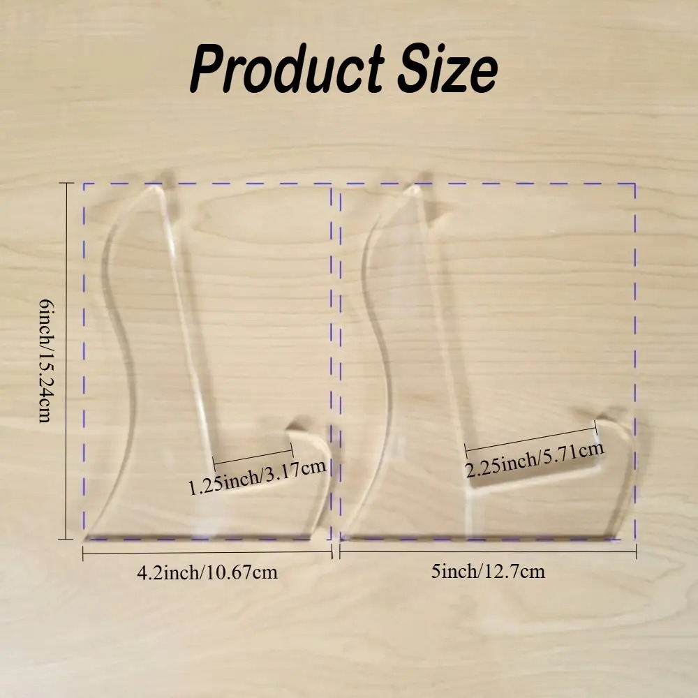 TEMU 2pcs Laser-cut Acrylic Cutting Board Stand Template Set - Durable Woodworking Router Guide Suitable For Projects, Transparent Crafting Tool