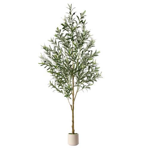 180cm artificial olive trees silk plant with artificial trunk and lifelike fruits indoor potted tree with white planter for office living room decor 150 180 210 240cm