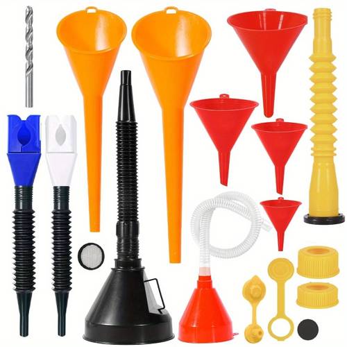 automobile funnel set automotive funnel plastic long necked oil funnel flexible right angle funnel wide mouth fuel funnel for gasoline