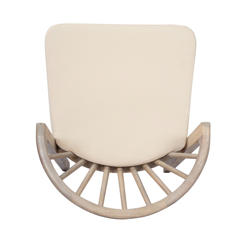 Outdoor Dining Chairs Set of 2, Acacia Wood Patio Chairs with Cream Washable Cushion, for Backyard, Poolside, Garden, Light White