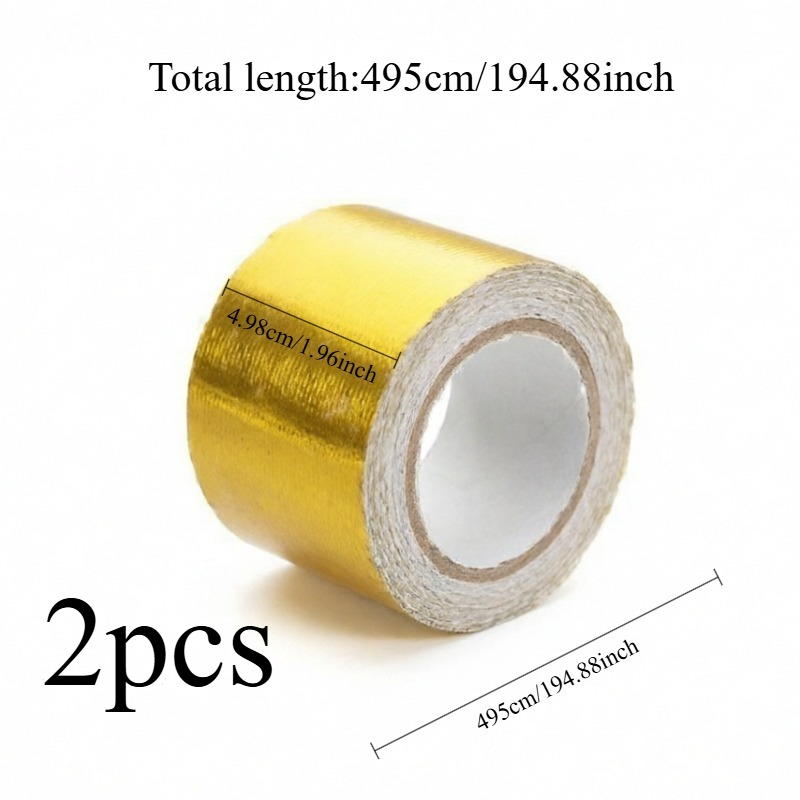 TEMU 2pcs Heat Insulation Tapes, Self-adhesive And High Temperature Resistant, Suitable For Car Engine Compartment, Exhaust Pipes, Turbo Hoses, Hvac