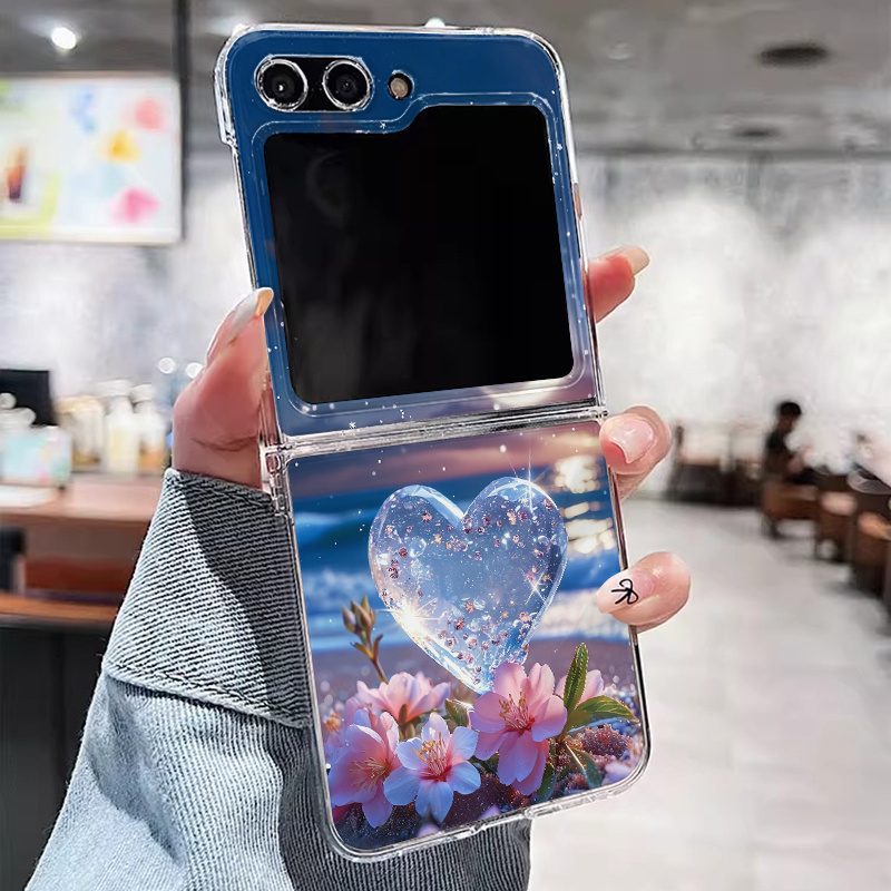 TEMU Phone Case: A Charmingly Designed, Heart-patterned Creative And Popular Cute Anime Cartoon Phone Case, Suitable For Galaxy Z Flip Series Phones