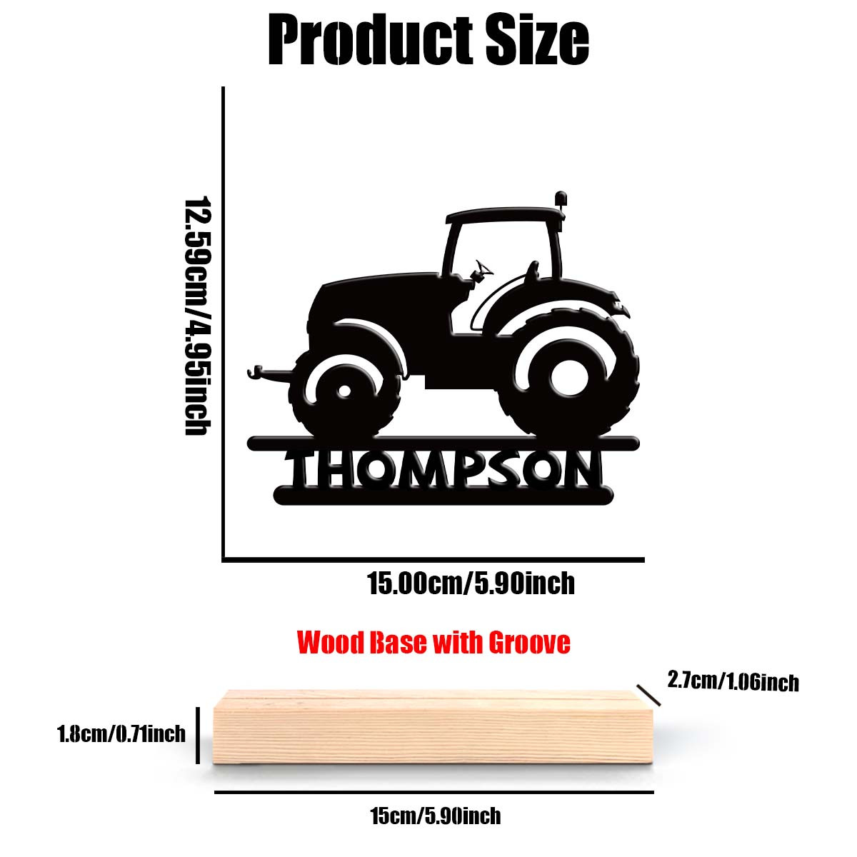 TEMU A Single Wooden Base Featuring A Custom Farm-style Tractor Design, Perfect For Desktop Decoration. This Metal Art Piece Serves As A Great Gift
